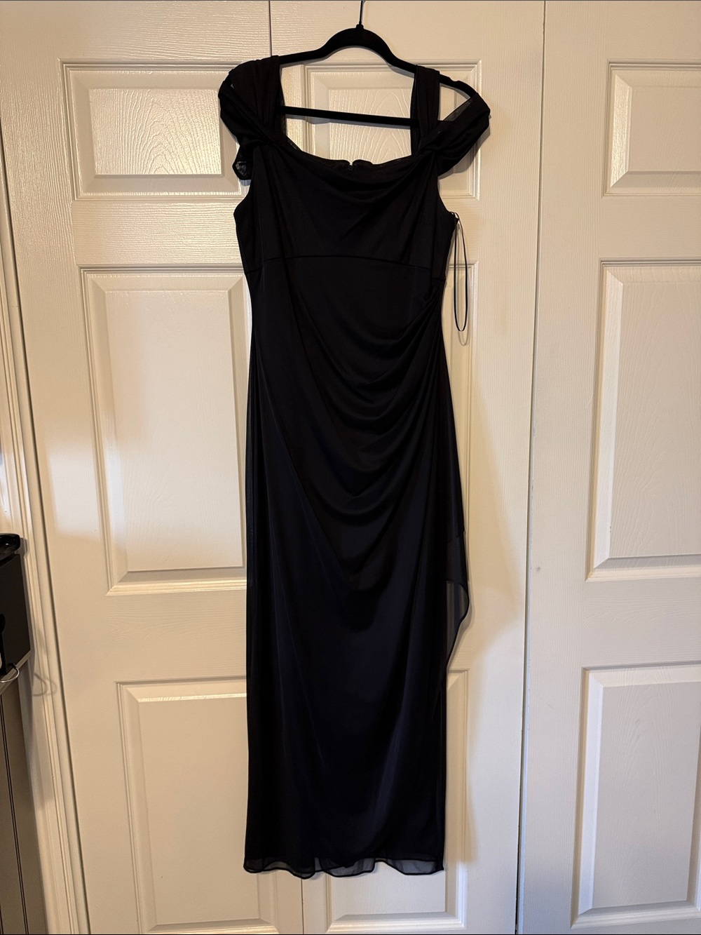 Over the shoulder Black Women’s Evening Dress